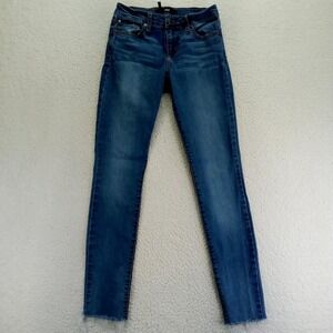ELSE Skinny Jeans Womens Size 25 Blue Denim Raw Hem‎ Cotton Spandex